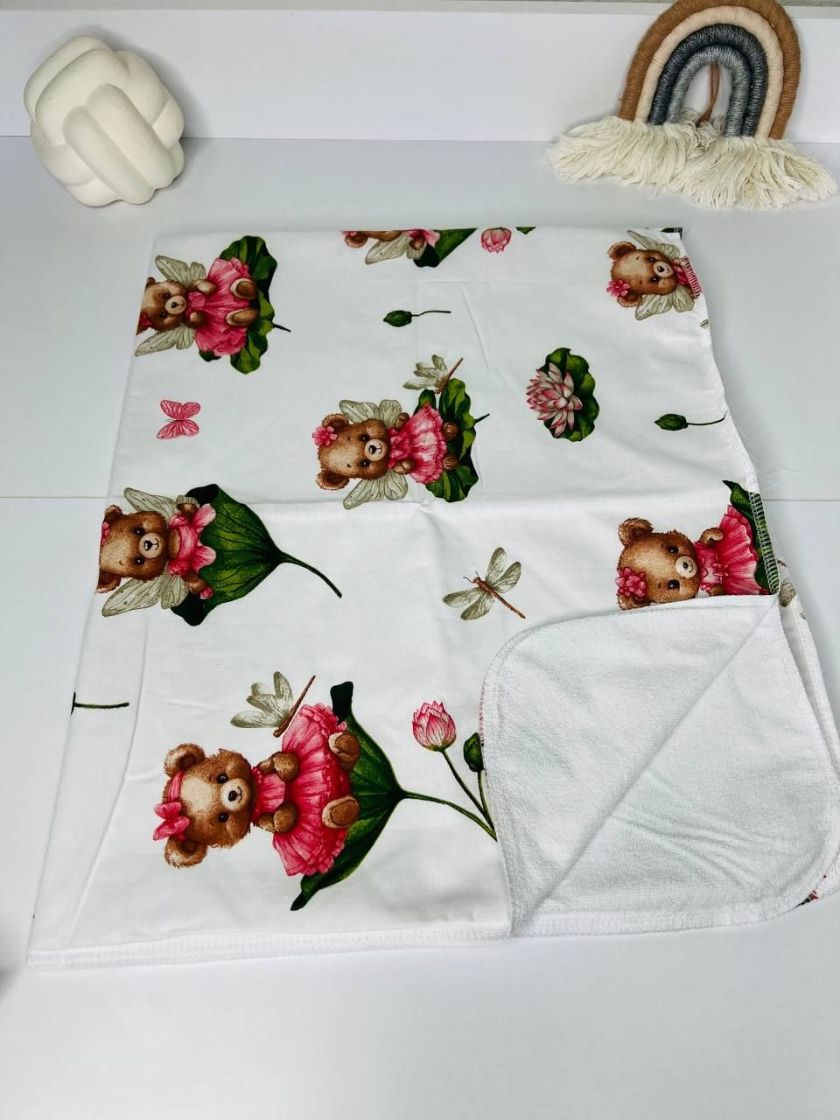 ❤ Пелюшки непромакаючі 100*80см. Принт - Ведмідь дівчинка на лотосі в сукні (#17805347) ✓ Anna Konvert