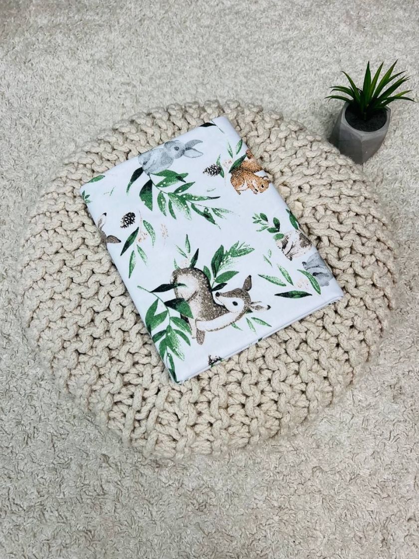 ❤ Пелюшки непромакаючі 100*80см. Принт - Олені бембі, білка, заєць в зелені (#3663619) ✓ Anna Konvert