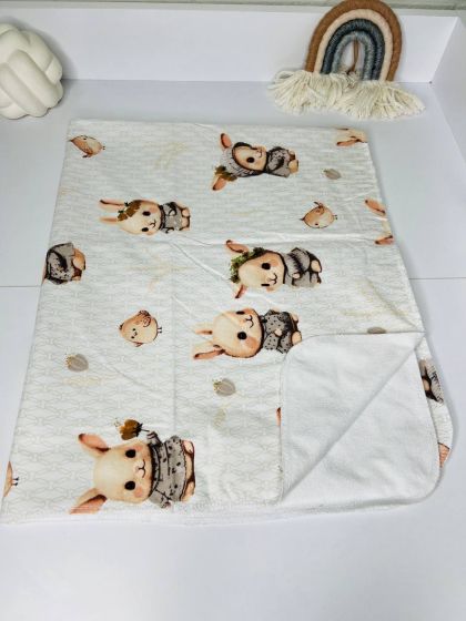 ❤ Пелюшки непромакаючі 100*80см. Принт - Зайці бежеві в шапці (#55079882) ✓ Anna Konvert 2