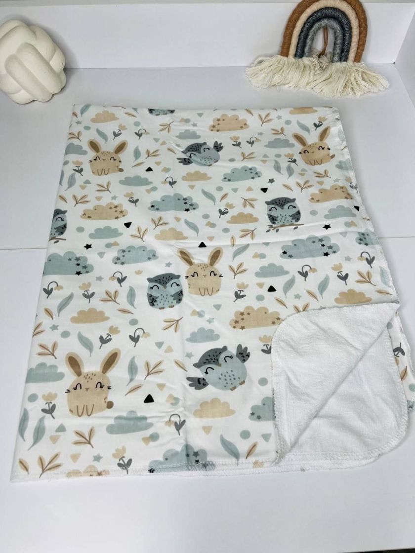 ❤ Пелюшки непромакаючі 100*80см. Принт - Совенята, зайці бежеві (#20748811) ✓ Anna Konvert