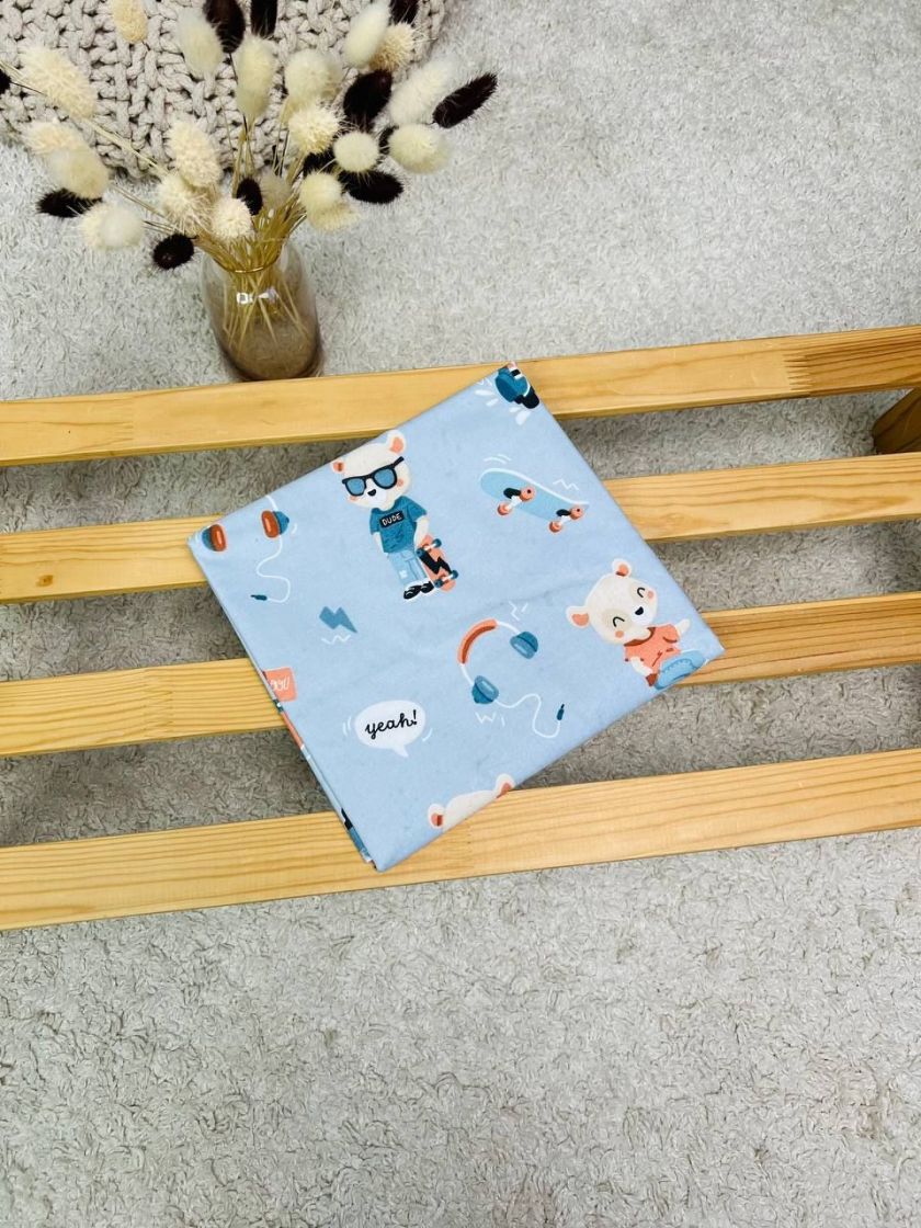 ❤ Пелюшки непромакаючі 80*50см. Принт - ведмідь на мотоциклі, на синьому (#72481405) ✓ Anna Konvert