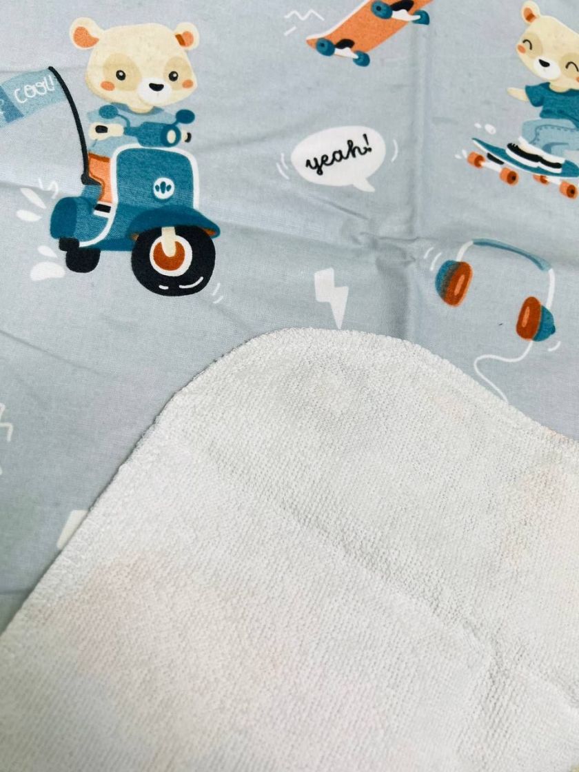 ❤ Пелюшки непромакаючі 80*50см. Принт - ведмідь на мотоциклі, на синьому (#72481405) ✓ Anna Konvert