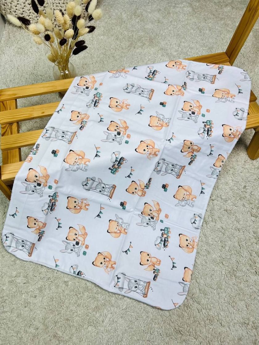 ❤ Пелюшки непромакаючі 80*50см. Принт - Лисенята з зайцем з кубиками (#55479825) ✓ Anna Konvert