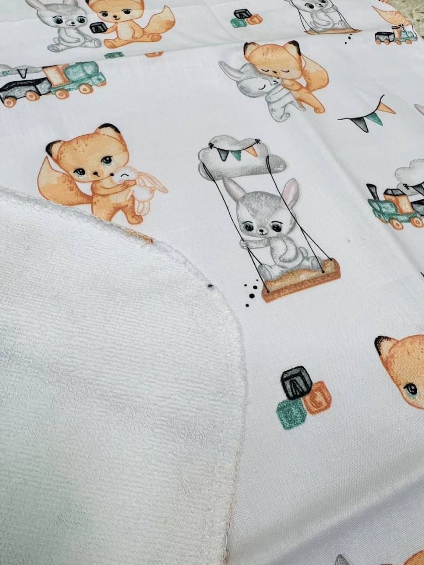 ❤ Пелюшки непромакаючі 80*50см. Принт - Лисенята з зайцем з кубиками (#55479825) ✓ Anna Konvert