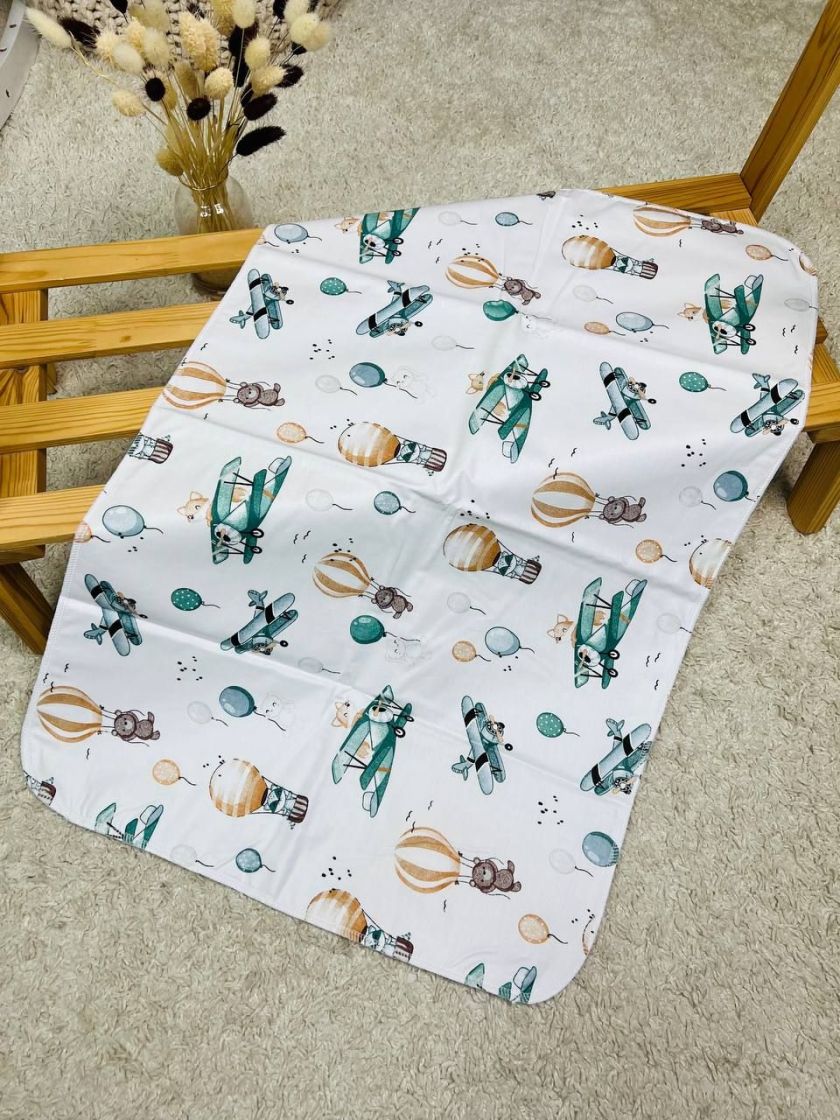 ❤ Пелюшки непромакаючі 80*50см. Принт - Літак зелений, повітряна куля, звірі (#35794944) ✓ Anna Konvert