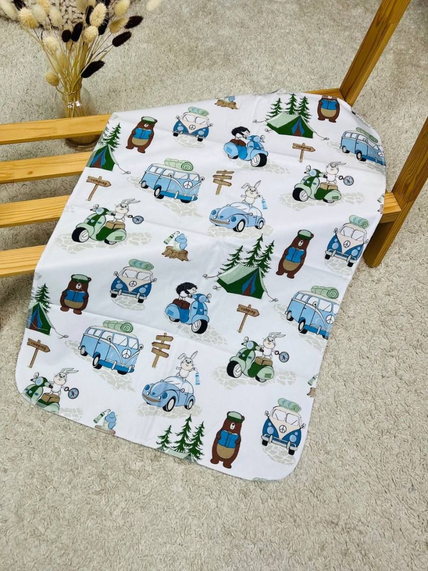 ❤ Пелюшки непромакаючі 80*50см. Принт - Звірі на кемпінгу (#0316) ✓ Anna Konvert