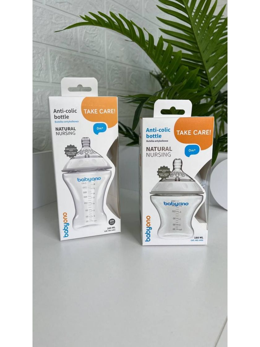 ❤ Пляшка антиколікова 260 мл "Natural nursing" "BabyOno" (#0096) ✓ Anna Konvert