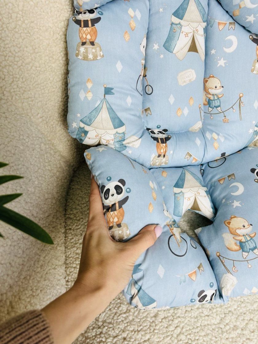 ❤ Матрасик у прогулянку 3в1. Принт - Цирк на блакитному (#1657228) ✓ Anna Konvert