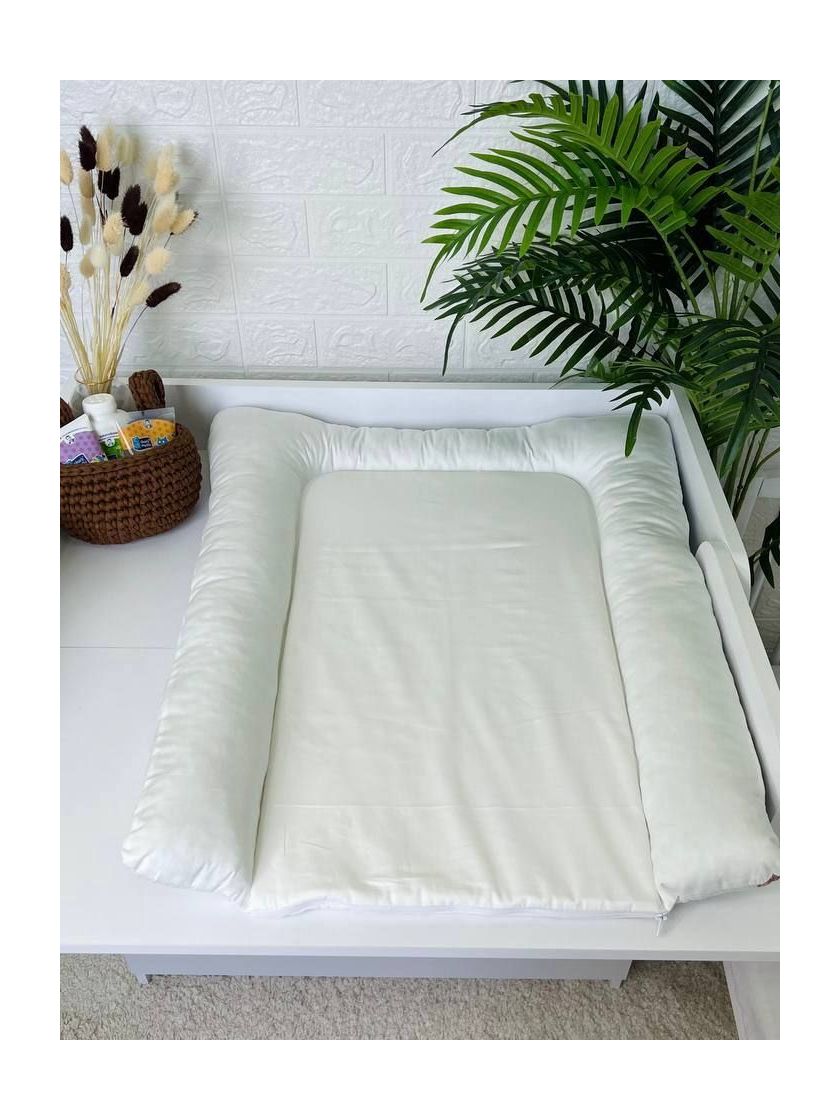 ❤ Матрасик у пеленатор, на блискавці, поролон з'ємний, 55см на 70см. Принт - Іграшки, молочний однотон (#86573120) ✓ Anna Konver