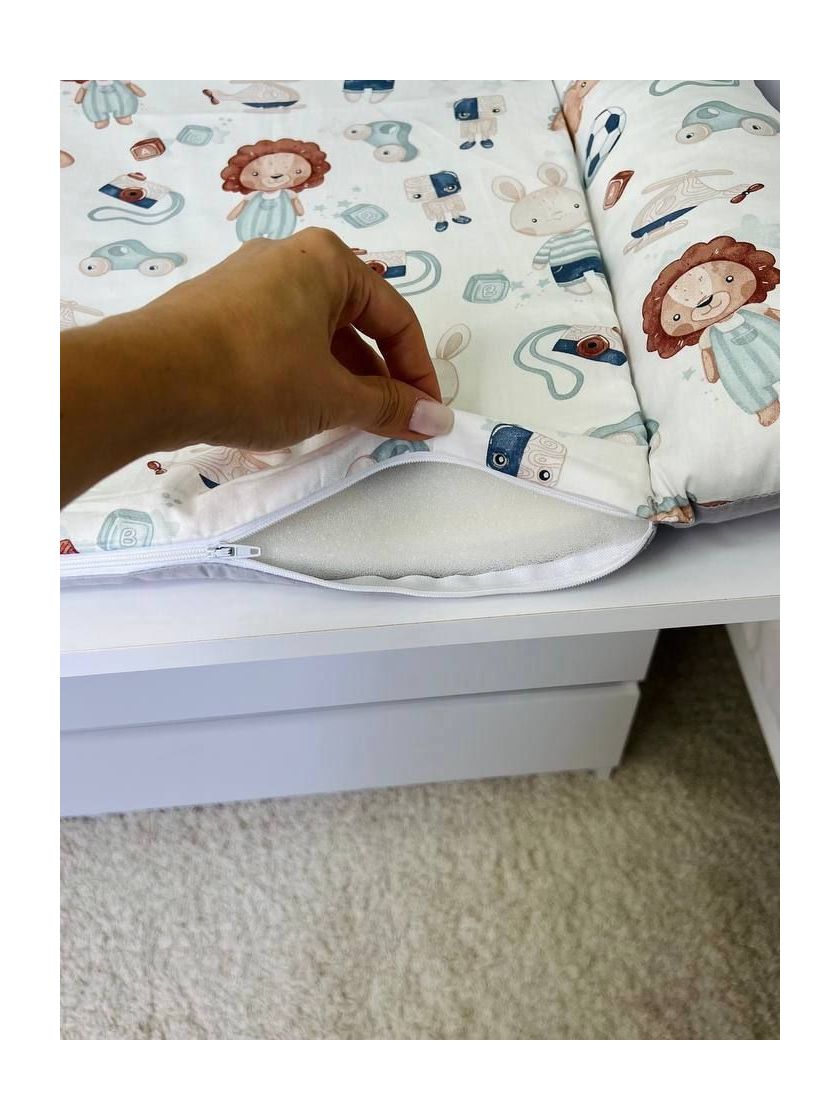 ❤ Матрасик у пеленатор, на блискавці, поролон з'ємний, 55см на 70см. Принт - Левеня в штанцях, сірий однотон (#89911347) ✓ Anna 