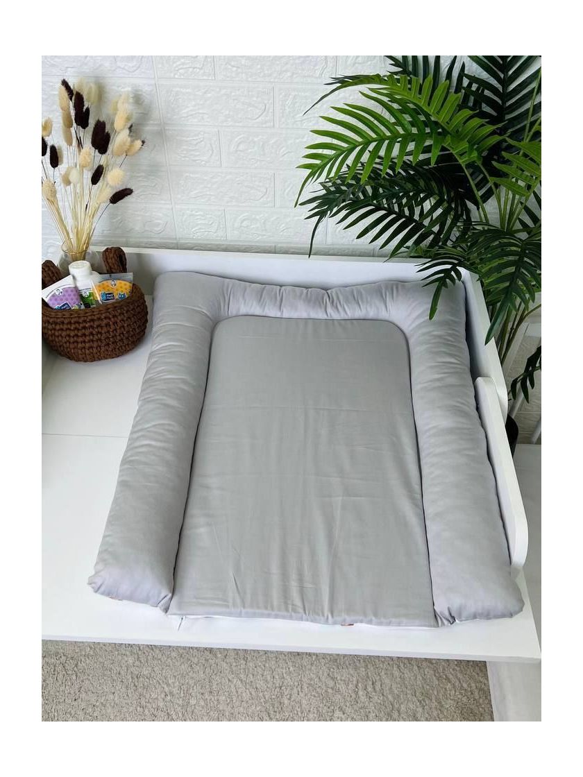 ❤ Матрасик у пеленатор, на блискавці, поролон з'ємний, 55см на 70см. Принт - Левеня в штанцях, сірий однотон (#89911347) ✓ Anna 