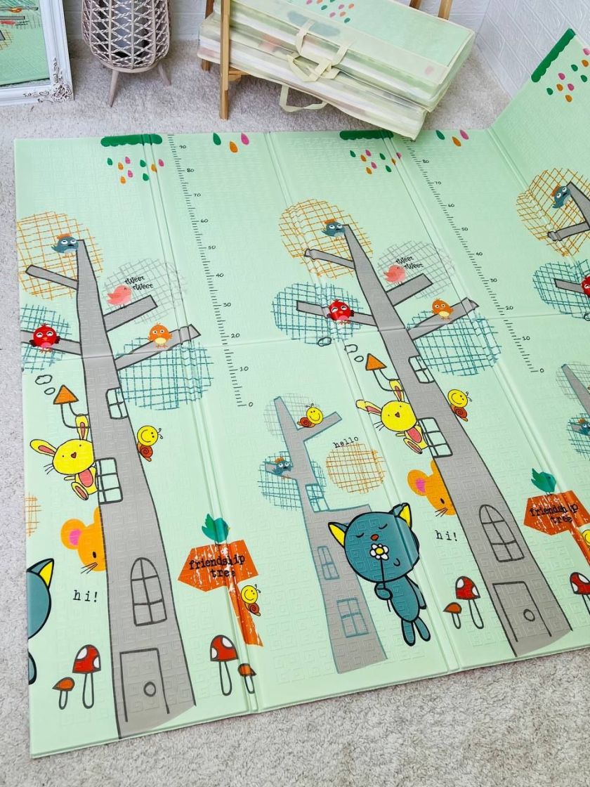 ❤ Килимок ігровий (ТЕРМО) 2-х сторонній EVA в сумці 180х200х0.8см. Принт - Мятний/рожевий (#15702170) ✓ Anna Konvert