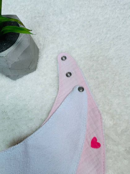 ❤ Слюнявчик, нагрудник мусліновий, непромакаючий. Принт - Сердечка на рожевому (#36913518) ✓ Anna Konvert 2