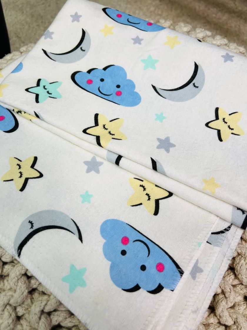 ❤ Пелюшки байкові 90*105см. Принт - Хмаринка з посмішкою (#62122912) ✓ Anna Konvert