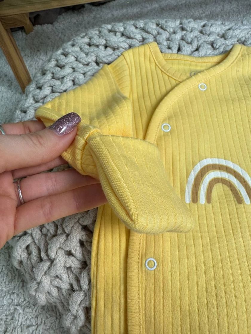 ❤ Чоловічок ясельний інтерлок, 56-62см. Колір - Жовтий смужка (#4829960269533) ✓ Anna Konvert