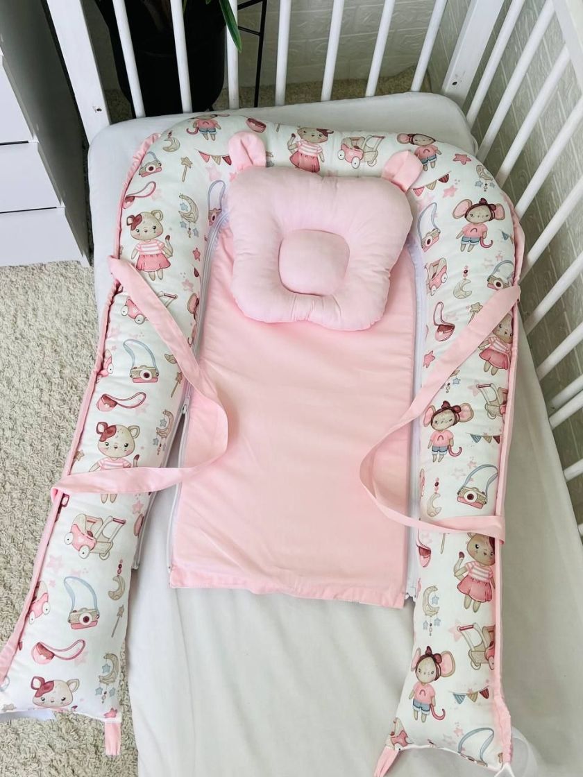 ❤ Кокон-гніздечко з ручками. Принт - Мишка рожева в спідниці (#45930634) ✓ Anna Konvert