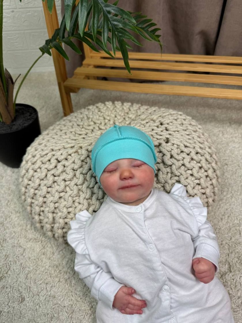 ❤ Шапочка зовнішні шви, 0-1 міс. Колір - М'ятна (#89606883) ✓ Anna Konvert