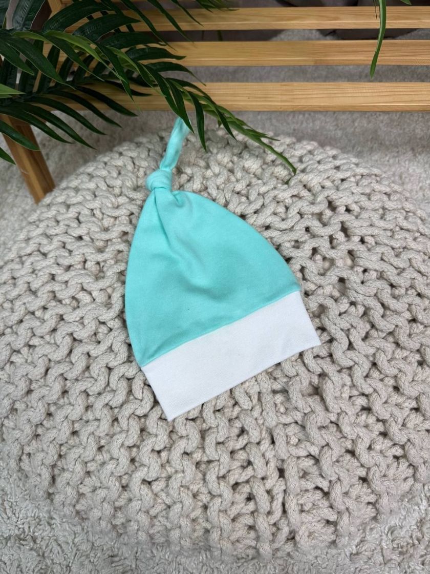 ❤ Шапочка вузлик, 0-3 міс. Колір - М'ятний (#99692389) ✓ Anna Konvert