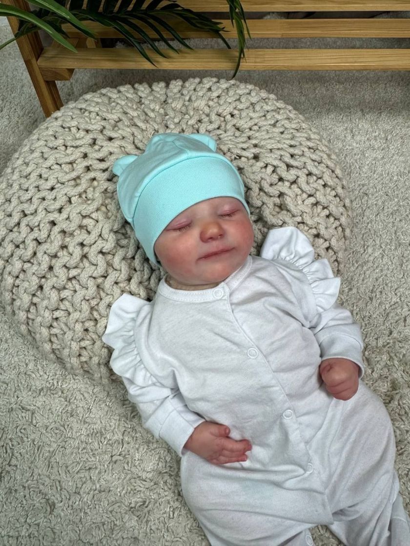 ❤ Шапочка вушка, 0-3міс. Колір - Блакитна. Матеріал - Інтерлок (#0516) ✓ Anna Konvert