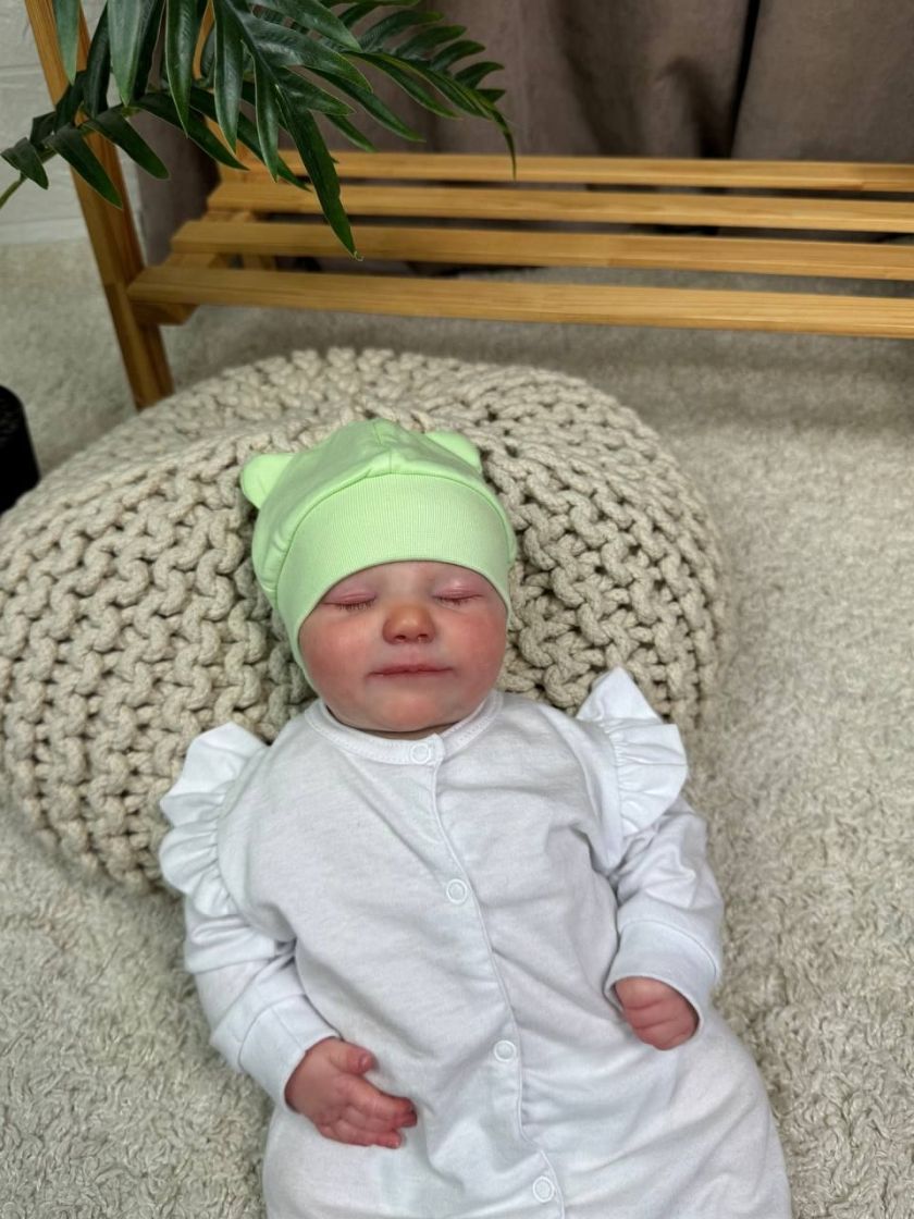 ❤ Шапочка вушка, 0-3міс. Колір - Салатовий. Матеріал - Інтерлок (#70087375) ✓ Anna Konvert