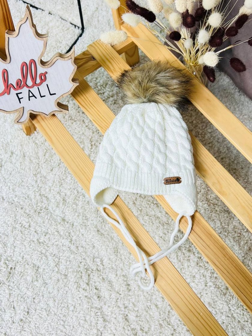 ❤ Шапка зимова, 1-3 роки. Колір - Молочний (#69463007) ✓ Anna Konvert