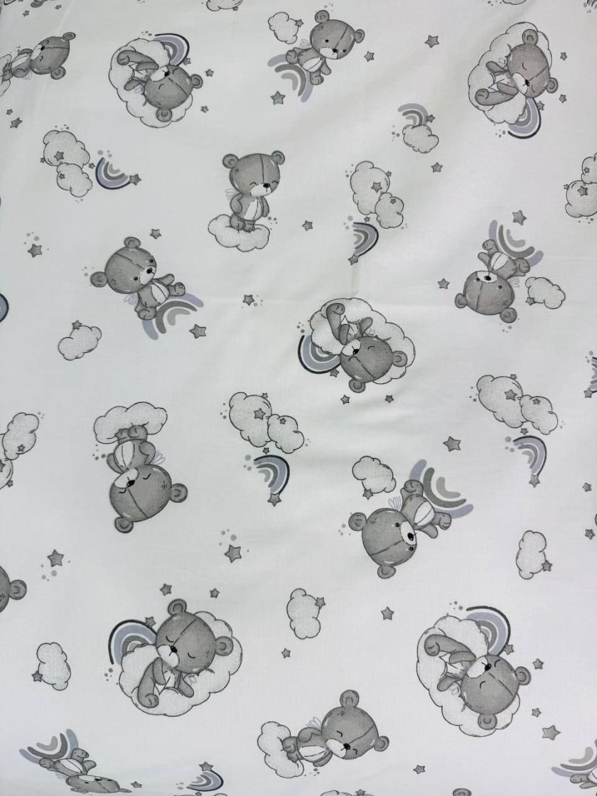 ❤ Змінна дитяча постіль, розмір підковдри 140 см на 110 см. Принт - Ведмедикі сплячі, невзрачні сірі (#72093548) ✓ Anna Konvert