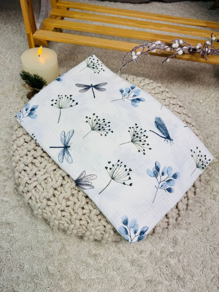 ❤ Пелюшки муслінові чотирьохшарові, жатка. Принт - Бабка з кульбабками. Розмір - 90*135см (#66877025) ✓ Anna Konvert