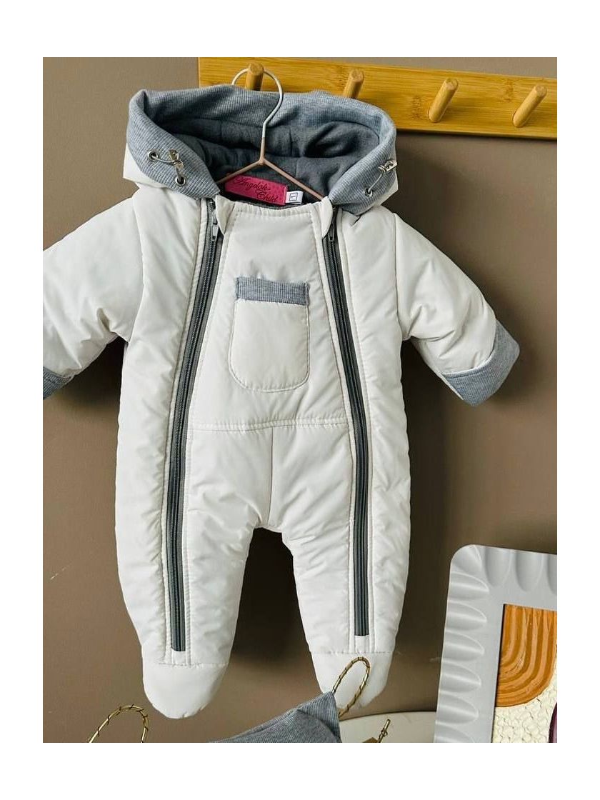 ❤ Демісезонний комбінезон "Міні", з шапкою та рукавицями. Колір - Білий. Розмір - 0-3 (#5211024) ✓ Anna Konvert