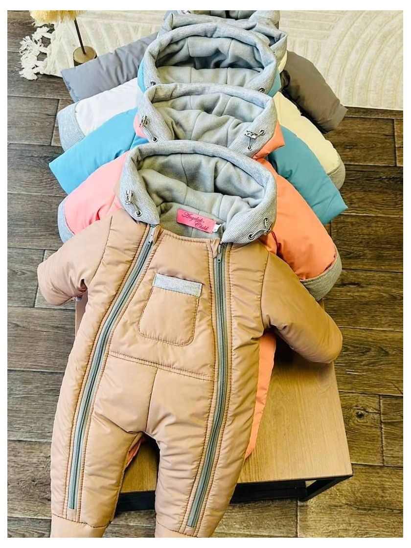 ❤ Демісезонний комбінезон "Міні", з шапкою та рукавицями. Колір - Сірий. Розмір - 0-3 (#56024113) ✓ Anna Konvert