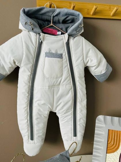 ❤ Демісезонний комбінезон "Міні", з шапкою та рукавицями. Колір - Білий. Розмір - 3-6 (#8686088) ✓ Anna Konvert 2