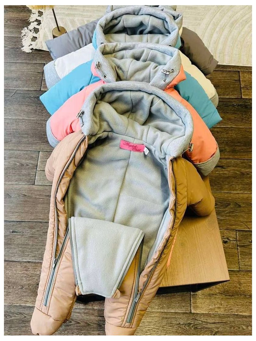 ❤ Демісезонний комбінезон "Міні", з шапкою та рукавицями. Колір - Сірий. Розмір - 3-6 (#47986823) ✓ Anna Konvert