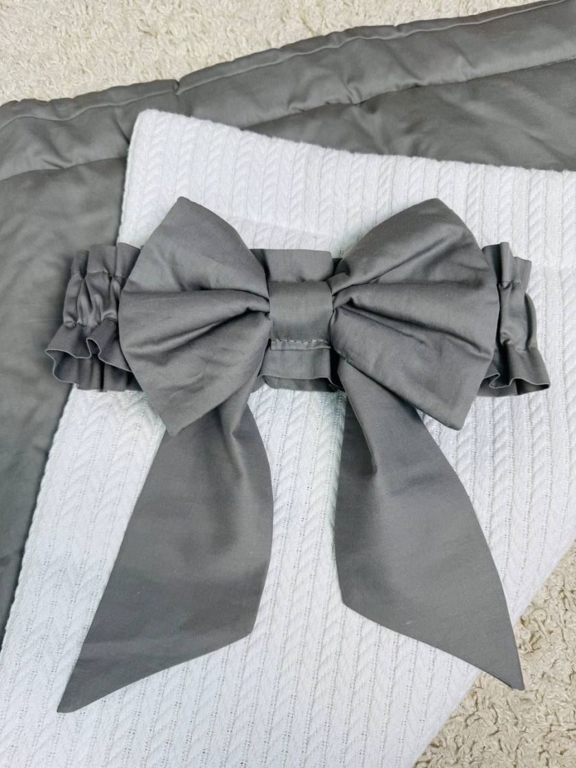 ❤ Демісезонний конверт плед на виписку, Плетіння, 80*80см. Колір - Білий, з сірим бантиком (#26095325) ✓ Anna Konvert