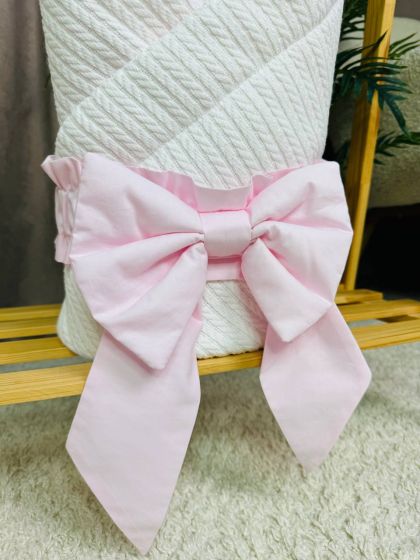 ❤ Демісезонний конверт плед на виписку, Плетіння, 80*80см. Колір - Білий, з рожевим бантиком (#4783871) ✓ Anna Konvert 2