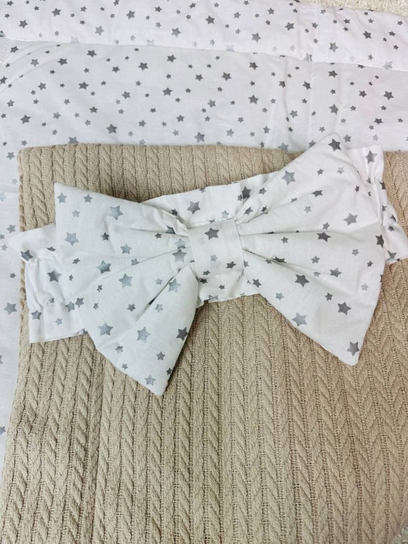 ❤ Демісезонний конверт плед на виписку, Косичка, 80*80см. Колір - Бежевий, з білим бантиком у зірочку (#0179) ✓ Anna Konvert