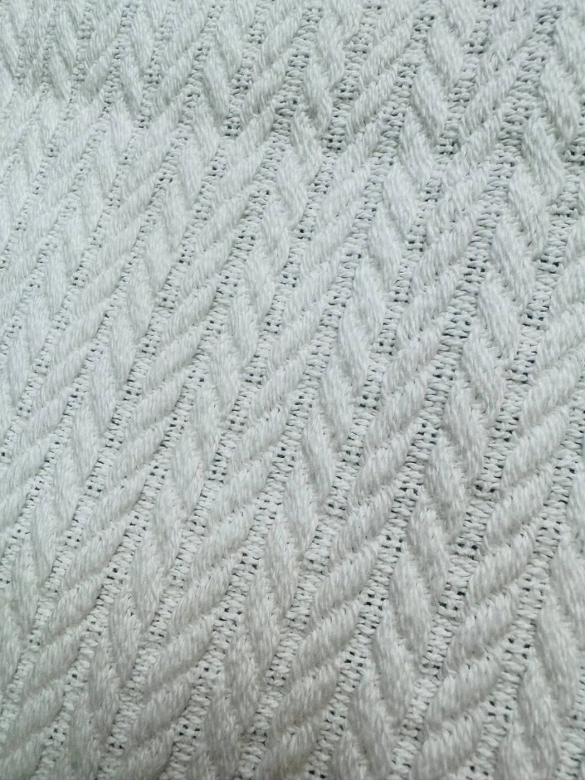 ❤ Демісезонний конверт плед на виписку, Плетіння, 80*80см. Колір - Білий, з блакитним бантиком (#0183) ✓ Anna Konvert