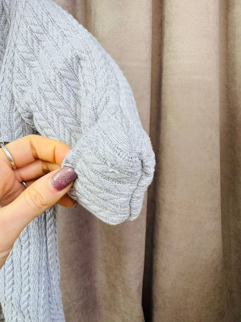 ❤ Демісезонний комбінезон з шапочкою, Косичка з бавовняною підкладкою, 0-4 міс. Колір - Сірий (#0041) ✓ Anna Konvert