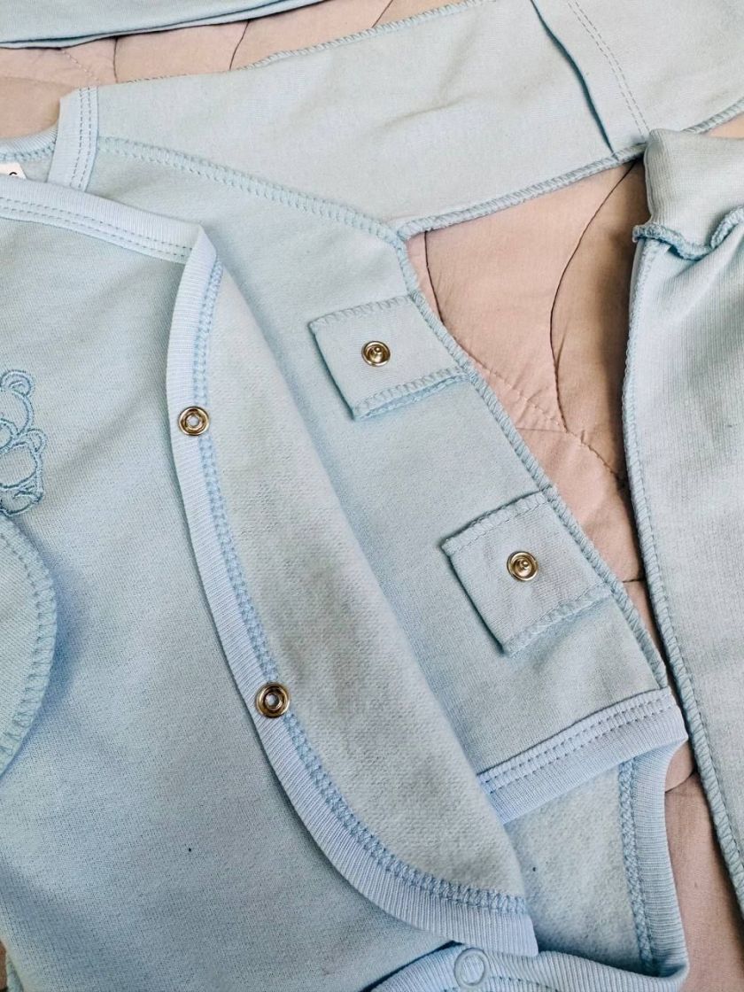 ❤ Комплект 3ка з боді, байка 56р. Принт - Блакитний однотон (#0253) ✓ Anna Konvert