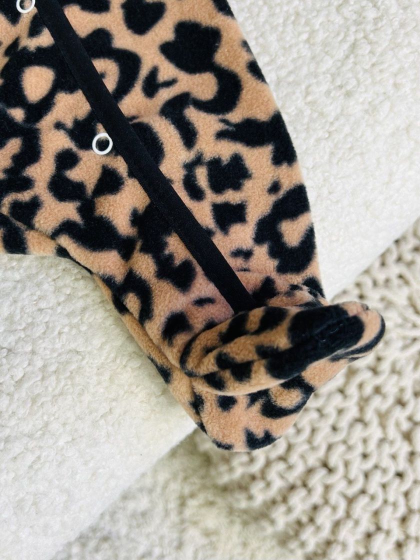 ❤ Ромпер флісовий "Лео". Розмір - 0-3. Колір - Леопард коричневий (#35700105) ✓ Anna Konvert