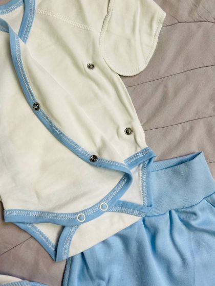 ❤ Комплект 3ка з боді Кантик. Колір - Блакитний. Розмір - 56см (#3188728) ✓ Anna Konvert 2