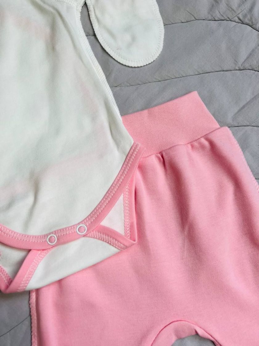 ❤ Комплект 3ка з боді Кантик. Колір - Рожевий. Розмір - 62см (#75523997) ✓ Anna Konvert