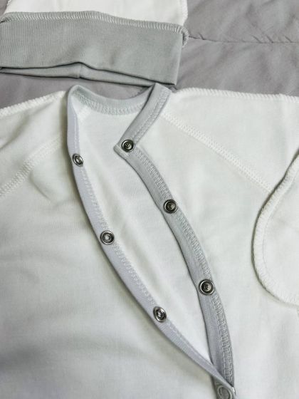 ❤ Чоловічок з шапочкою інтерлок Кантик. Колір - Сірий. Розмір - 56см (#78288084) ✓ Anna Konvert 2