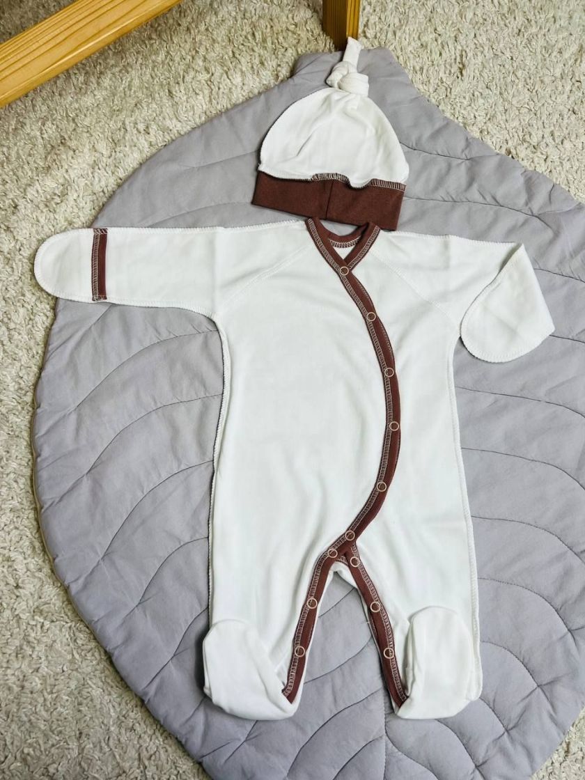 ❤ Чоловічок з шапочкою інтерлок Кантик. Колір - Шоколадний. Розмір - 56см (#7122124) ✓ Anna Konvert