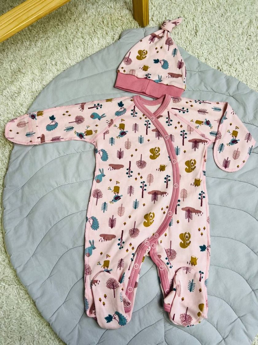 ❤ Чоловічок з шапочкою інтерлок Кантик. Колір - Ялинка рожева. Розмір - 56см (#18072105) ✓ Anna Konvert