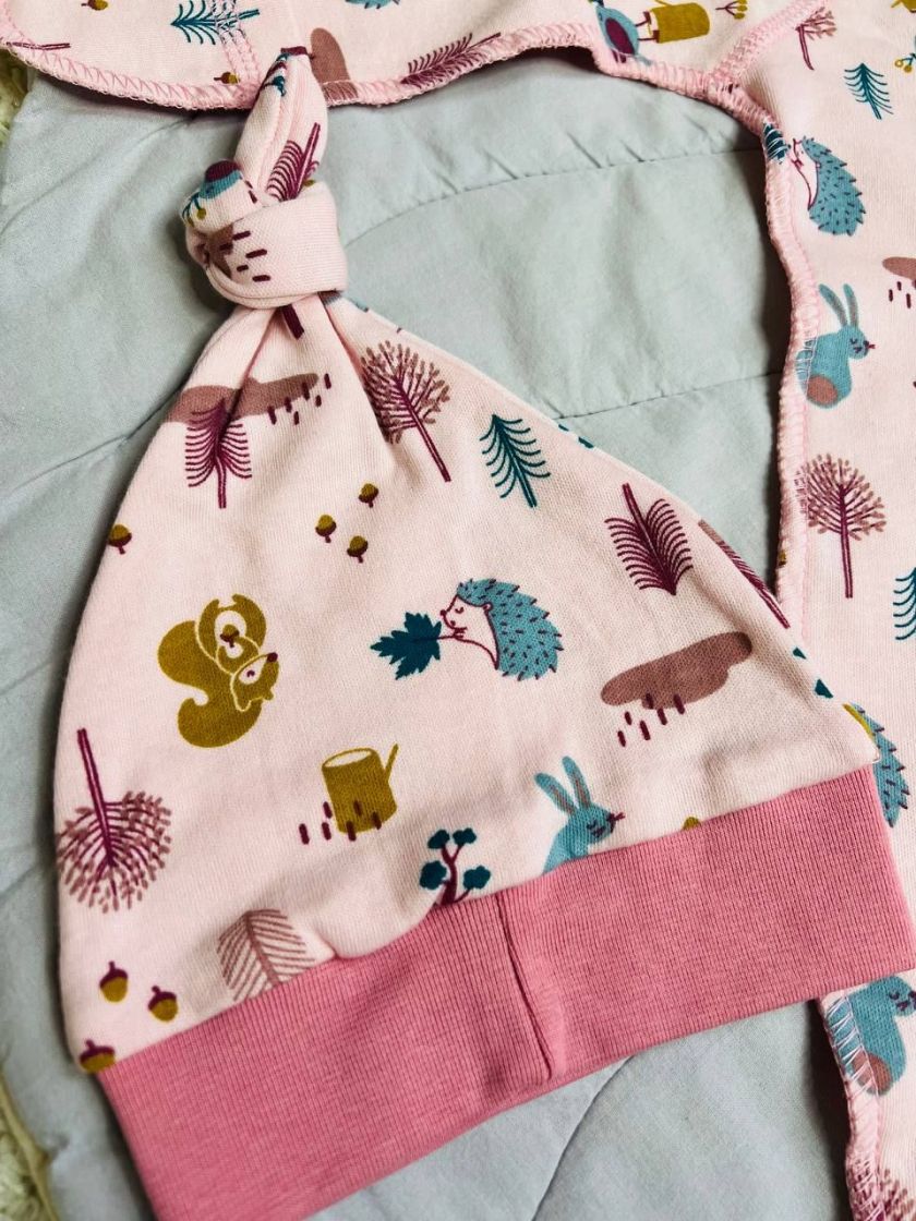 ❤ Чоловічок з шапочкою інтерлок Кантик. Колір - Ялинка рожева. Розмір - 56см (#18072105) ✓ Anna Konvert