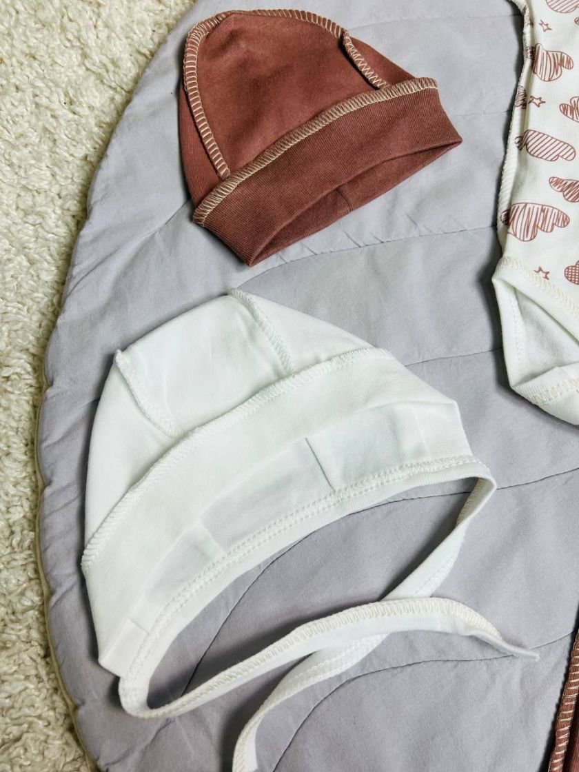 ❤ Комплект 4ка з боді інтерлок, "Листячко". Колір - Шоколадний з хмаринкою (#2779112) ✓ Anna Konvert