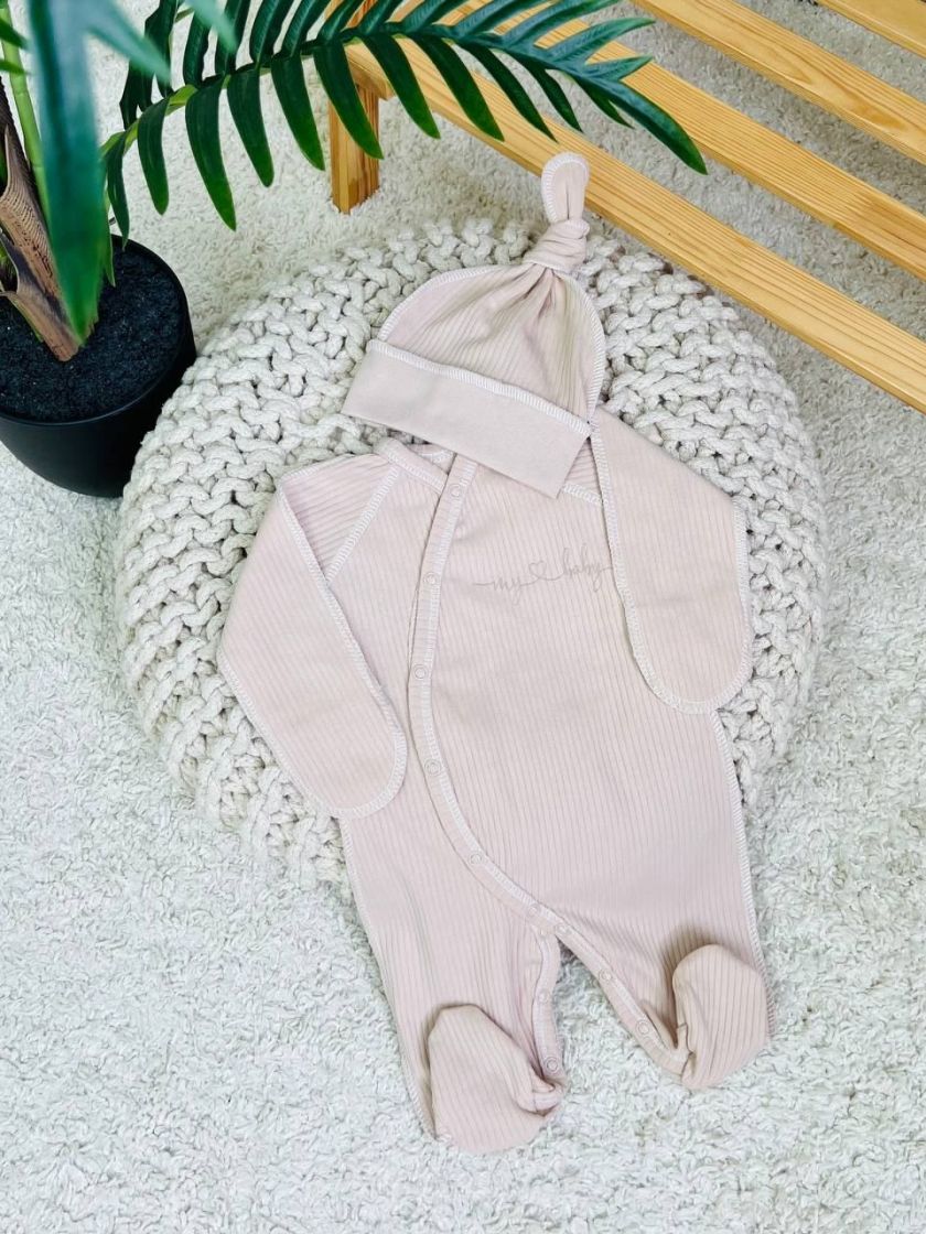 ❤ Чоловічок з шапочкою "Бархат" інтерлок. Колір - Бежевий. Розмір - 56см (#48238982) ✓ Anna Konvert