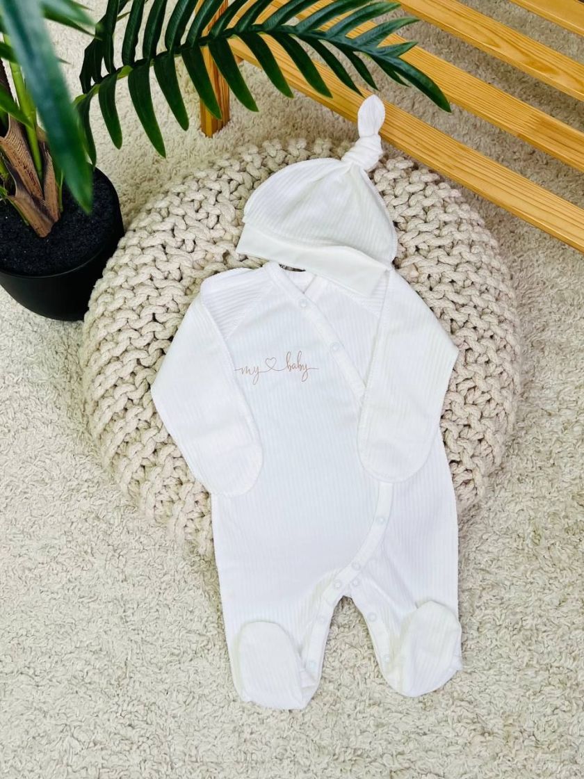 ❤ Чоловічок з шапочкою "Бархат" інтерлок. Колір - Білий. Розмір - 62см (#38793624) ✓ Anna Konvert