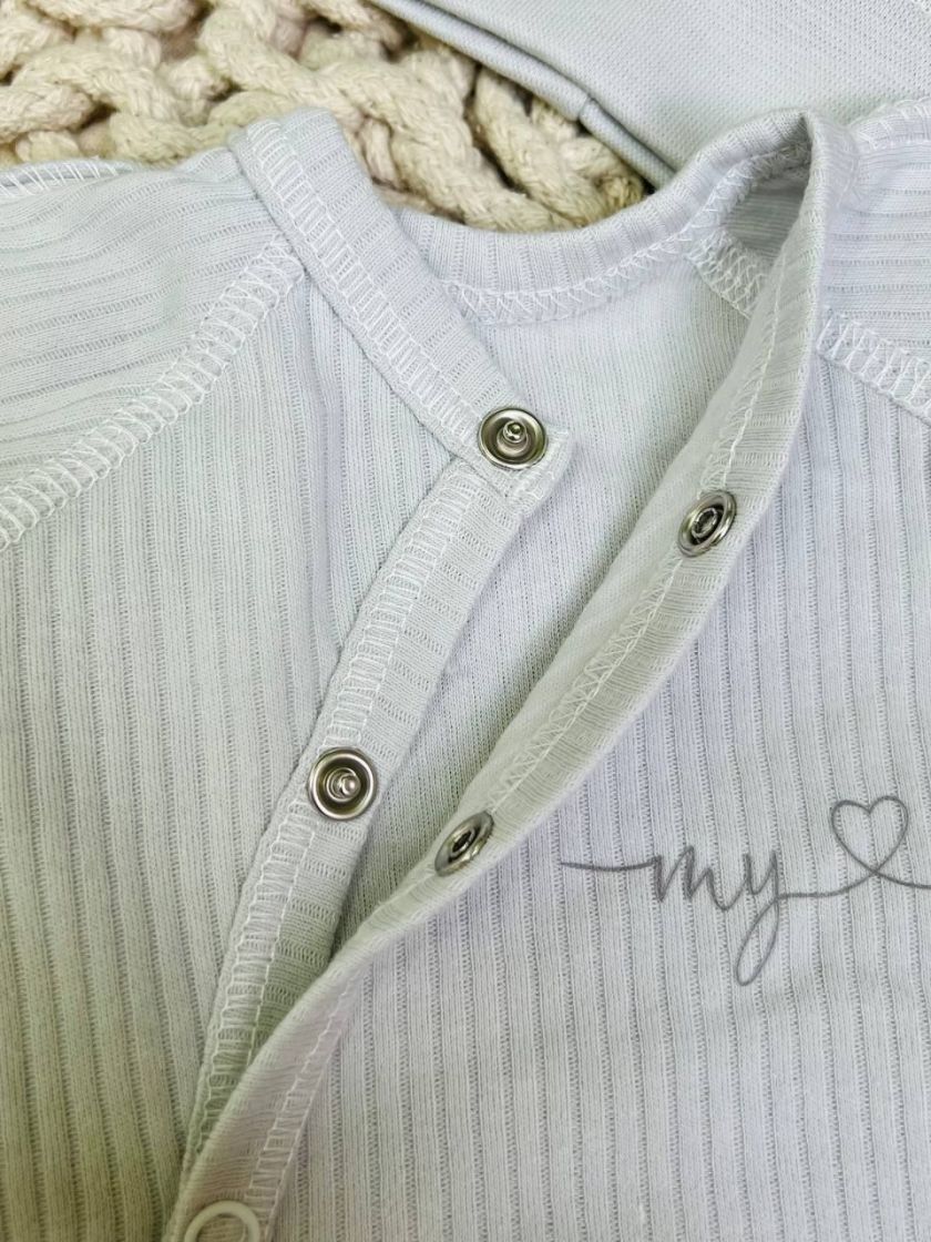 ❤ Чоловічок з шапочкою "Бархат" інтерлок. Колір - Сірий. Розмір - 62см (#1712293) ✓ Anna Konvert