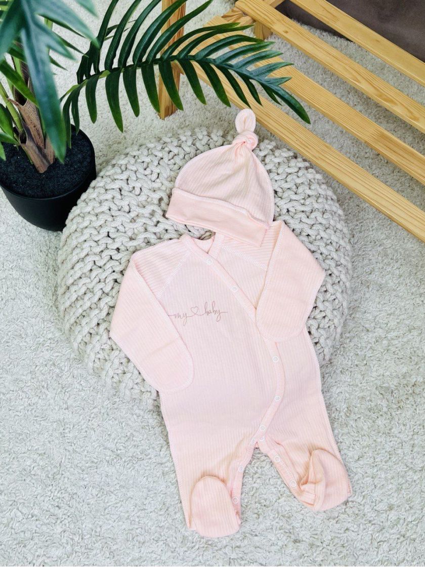 ❤ Чоловічок з шапочкою "Бархат" інтерлок. Колір - Персиковий. Розмір - 62см (#93662449) ✓ Anna Konvert