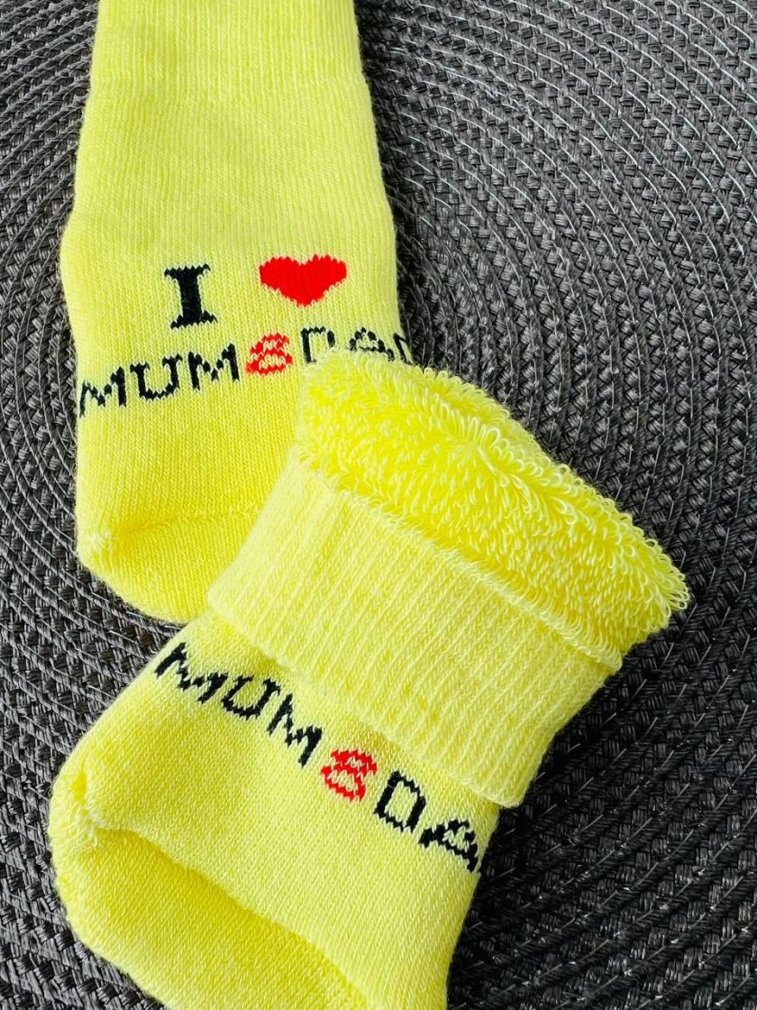 ❤ Шкарпетки Ilovedad, 3-6міс. Колір - Жовтий. Матеріал - Махра (#16404097) ✓ Anna Konvert